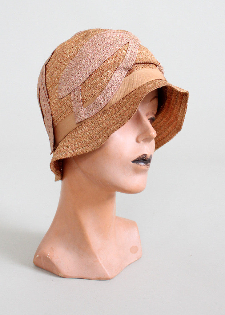 Vintage 1920s Summer Pink Straw Cloche Hat | Raleigh Vintage