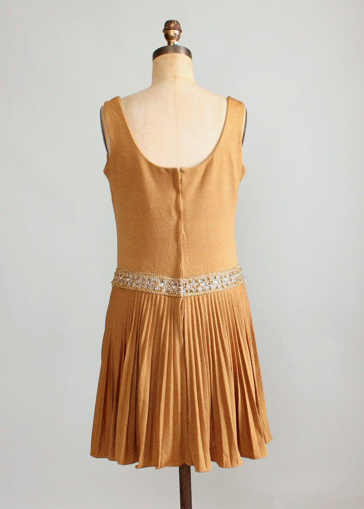 Vintage 1960s Shimmery Bronze MOD Party Dress | Raleigh Vintage
