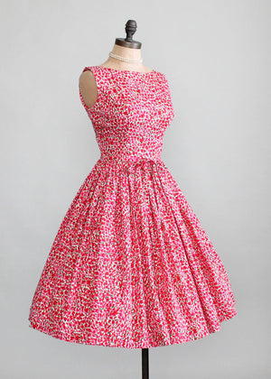 Vintage 1950s Peak Bloom Floral Day Dress - Raleigh Vintage