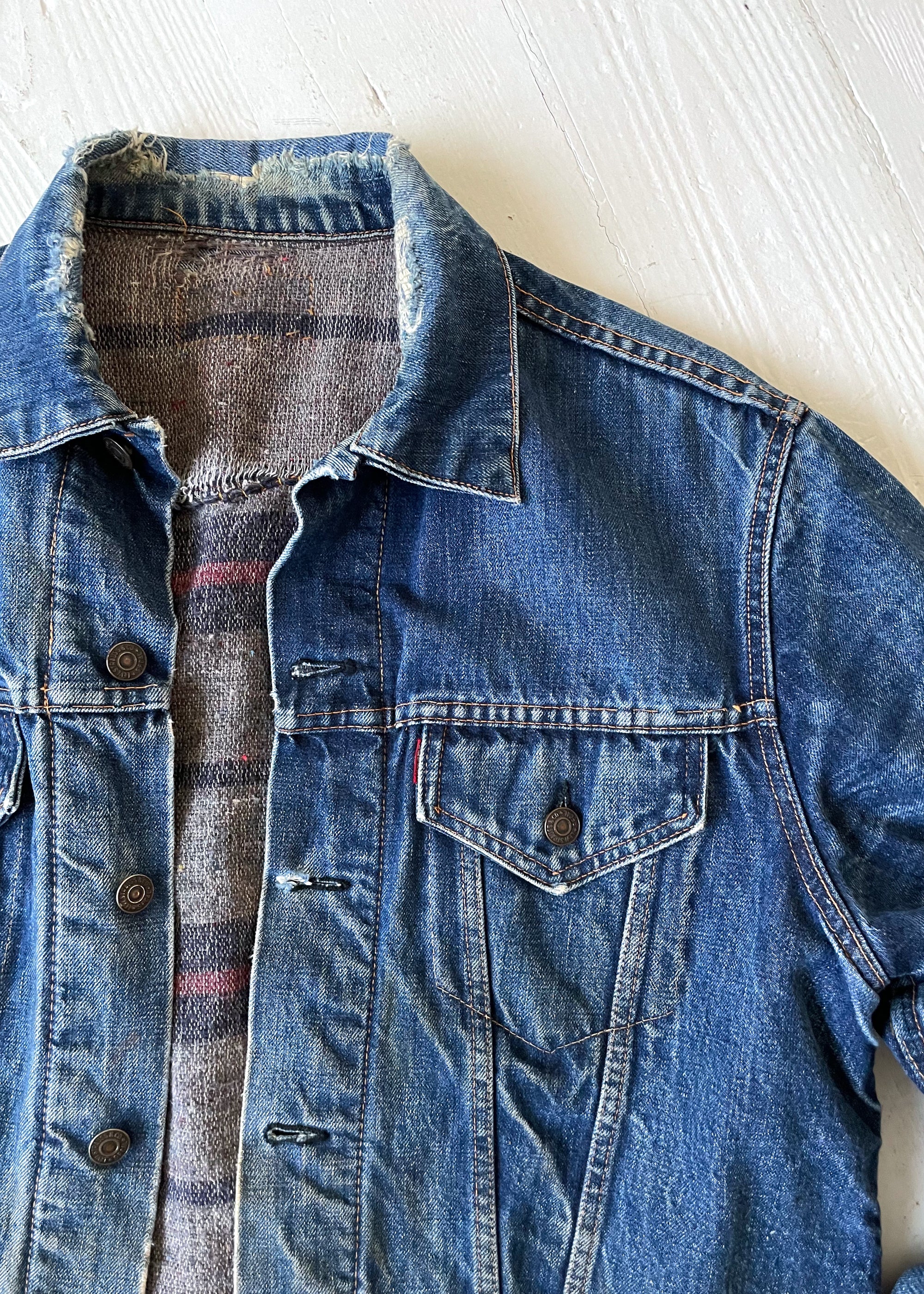 Vintage 1960s Levi's Big E Blanket Lined Denim Jacket - Raleigh Vintage