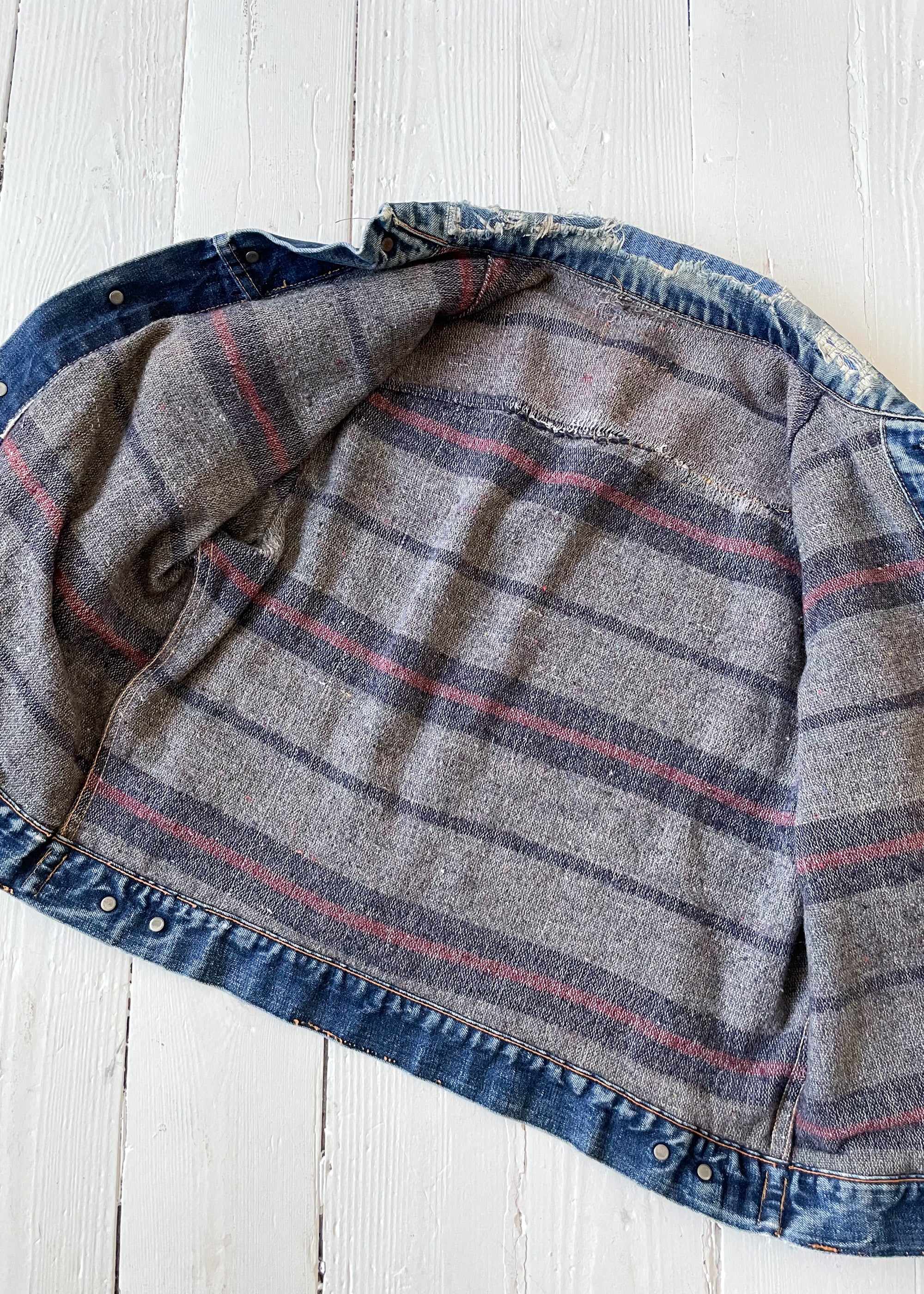 Vintage 1960s Levi's Big E Blanket Lined Denim Jacket - Raleigh Vintage