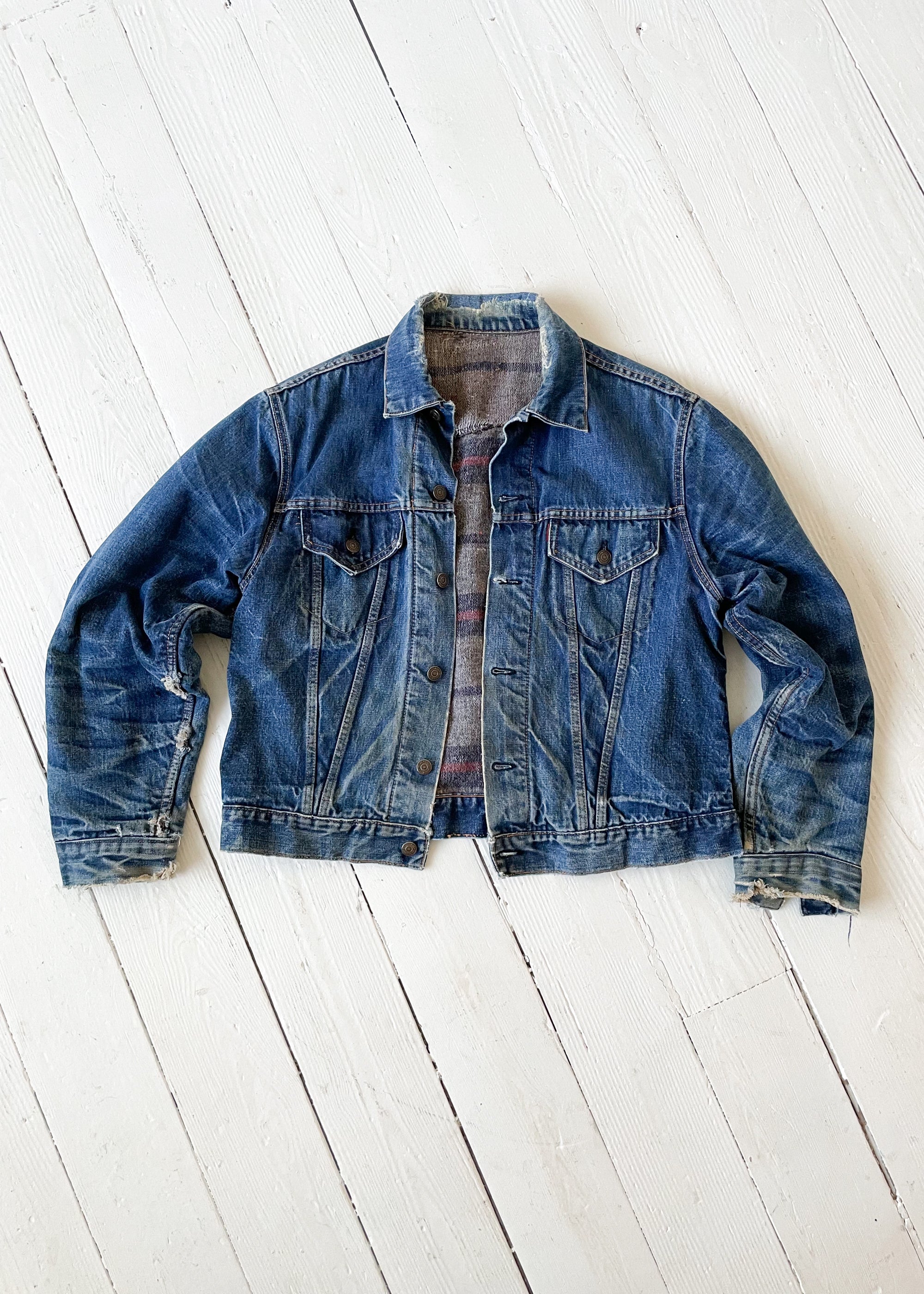 Vintage 1960s Levi's Big E Blanket Lined Denim Jacket - Raleigh Vintage