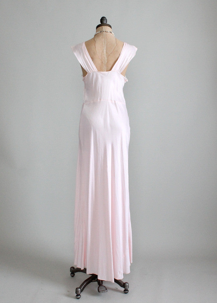 Vintage 1940s Pink Rayon And Lace Nightgown Raleigh Vintage 8313