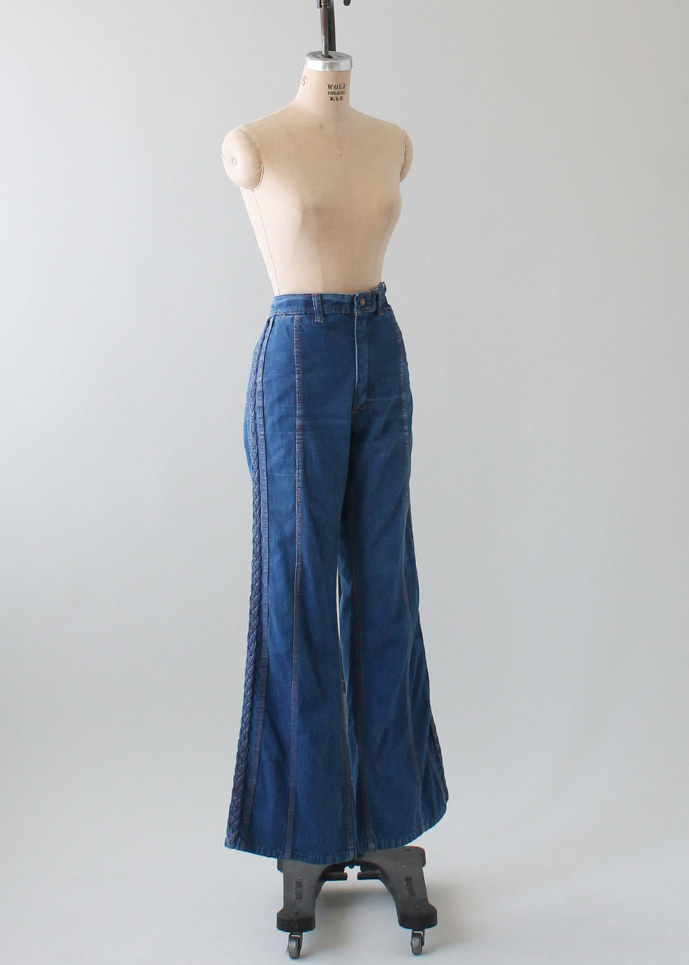 Vintage 1970s Red Snap Bell Bottom Jeans - Raleigh Vintage