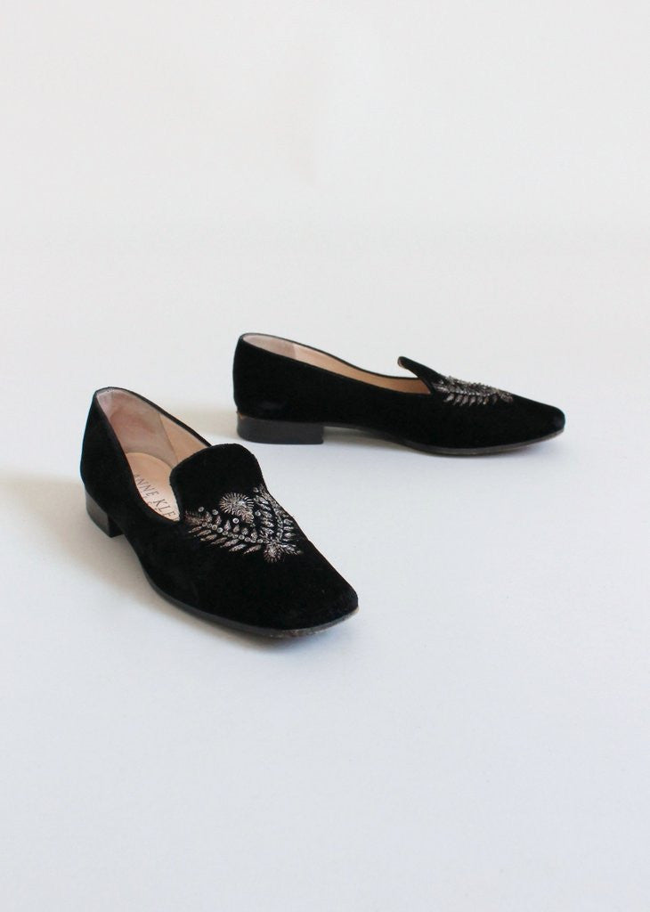 Vintage Embroidered Velvet Loafers - Raleigh Vintage