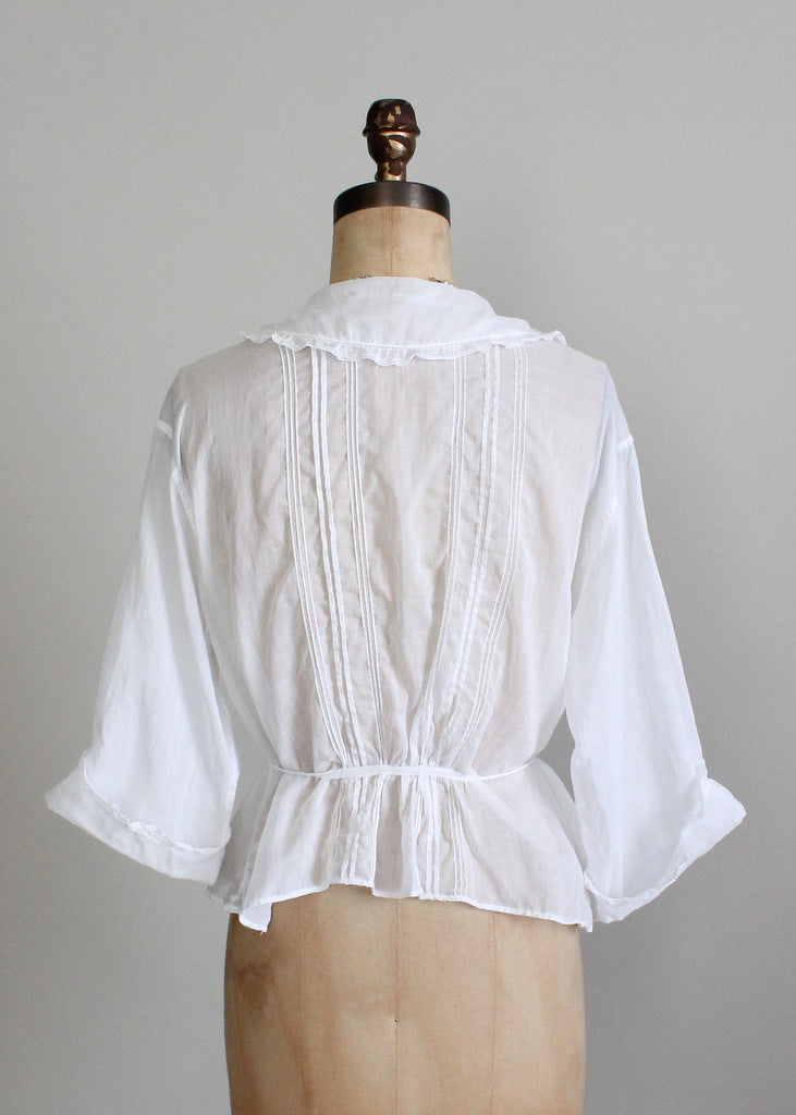 Antique Edwardian White Cotton Blouse | Raleigh Vintage