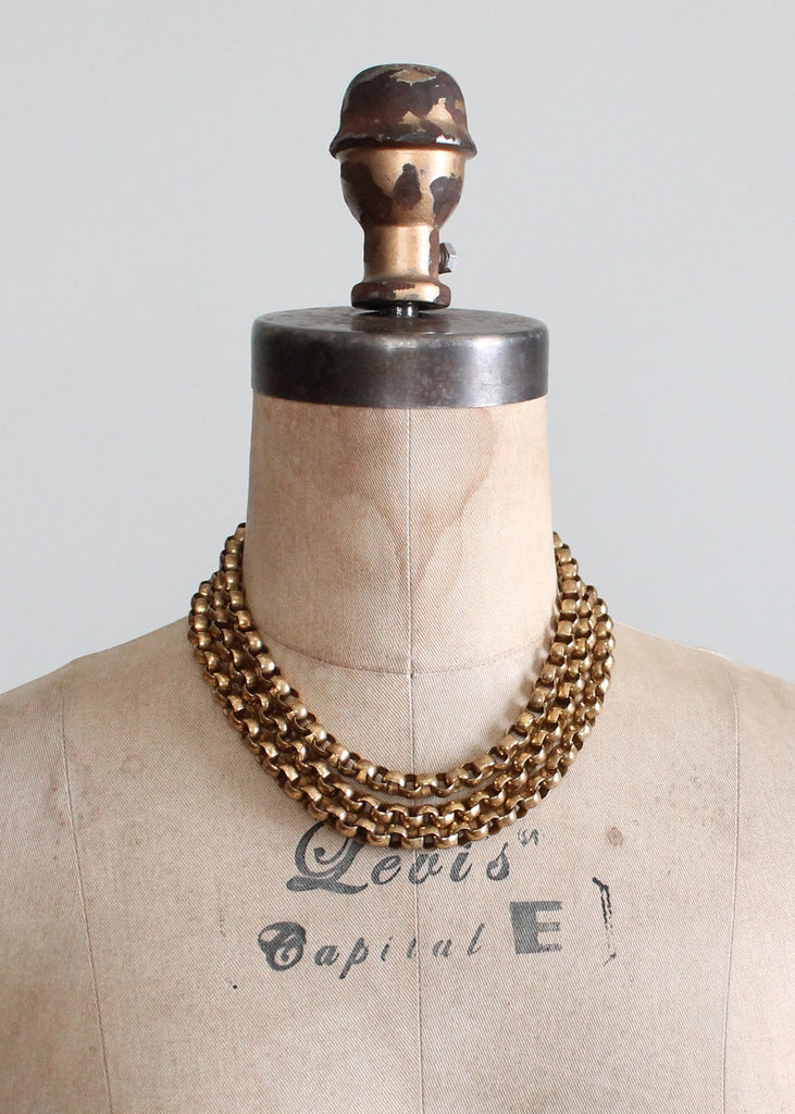 Vintage Early 1950s Chunky Brass Link Multistrand Necklace | Raleigh ...