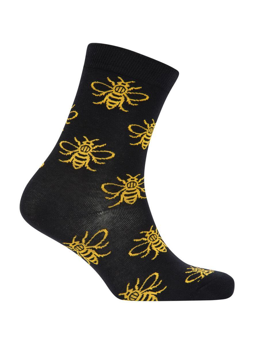 Black Manchester Bee Adult Socks