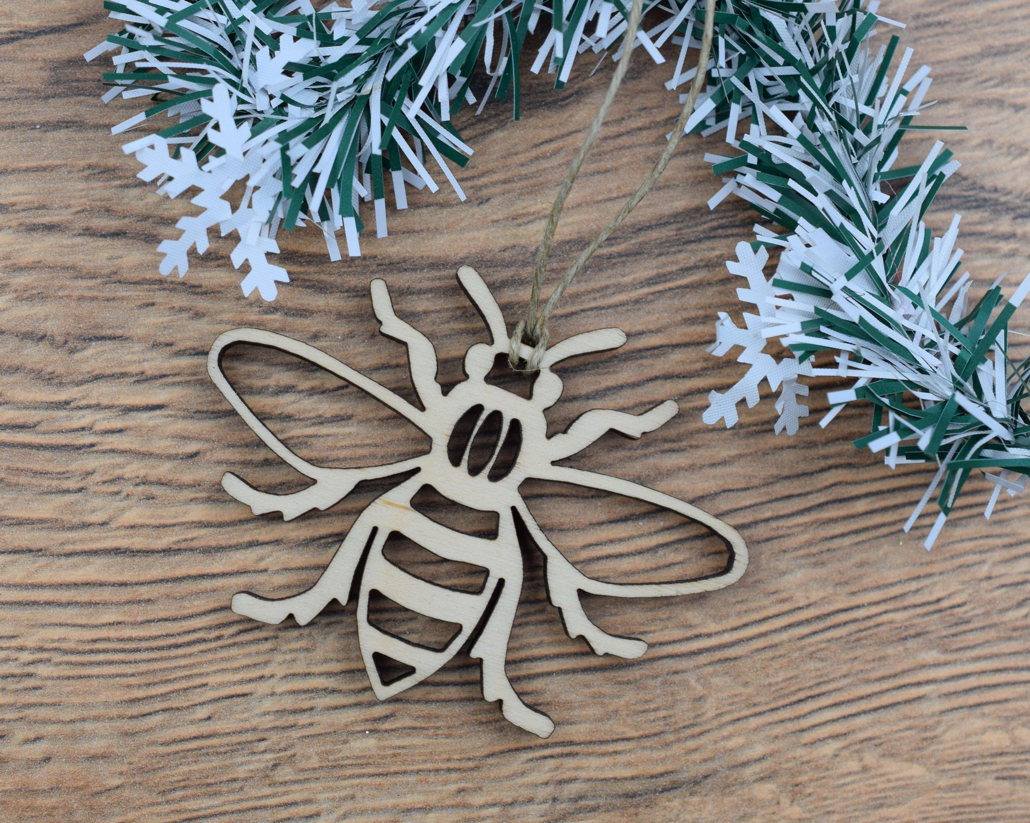 Wooden Manchester Bee Bauble - The Manchester Shop