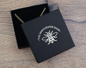 Rose Gold Circle & Honeycomb Bee Necklace