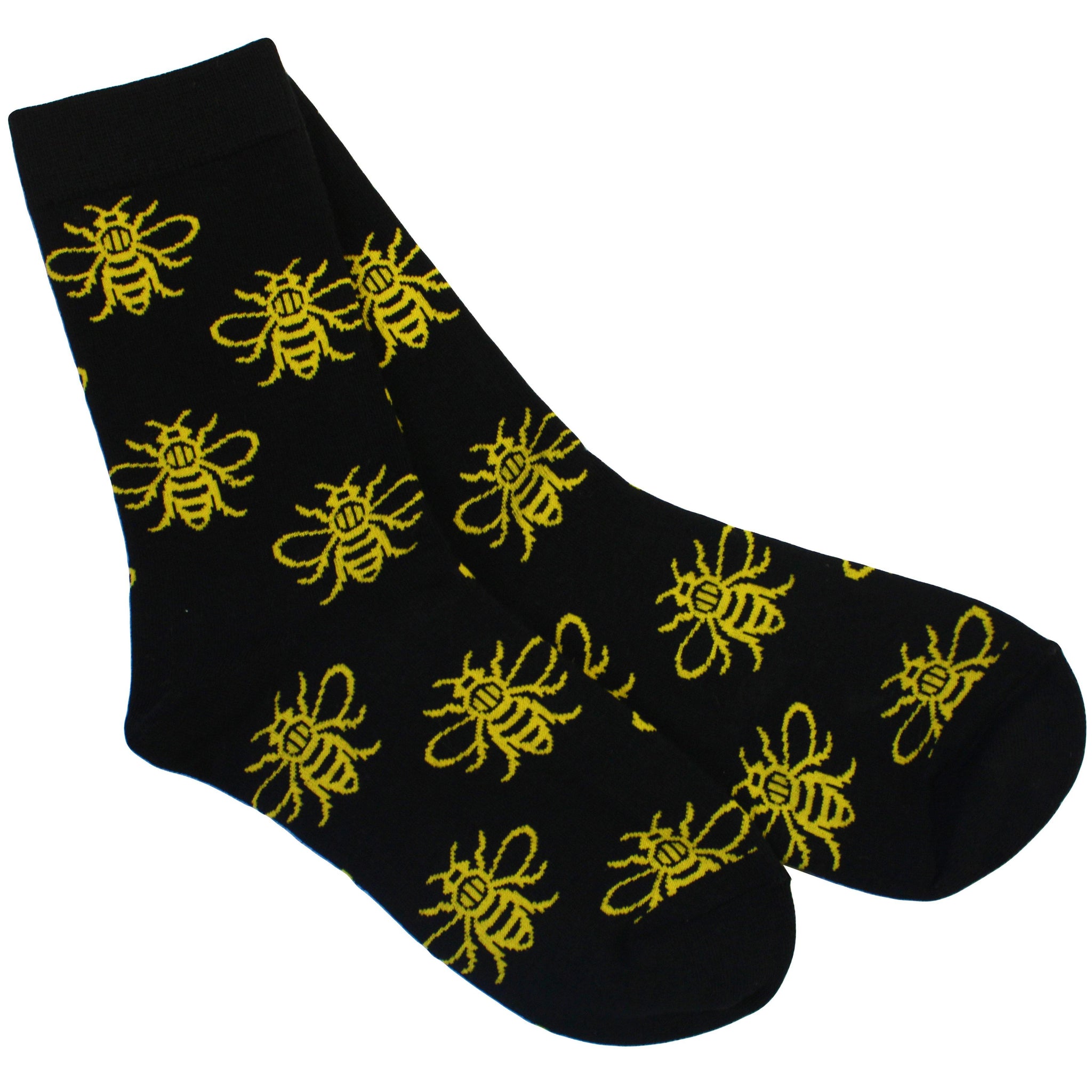 Black Manchester Bee Adult Socks - The Manchester Shop