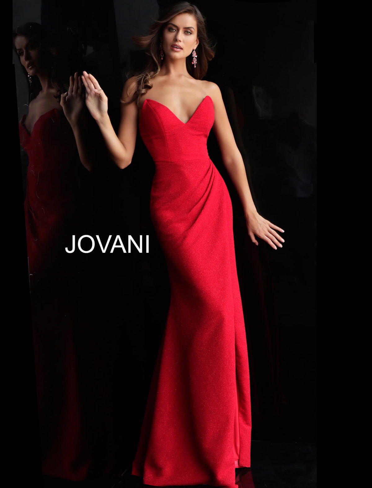 Jovani 39739 Off The Shoulder Scuba Evening Dress