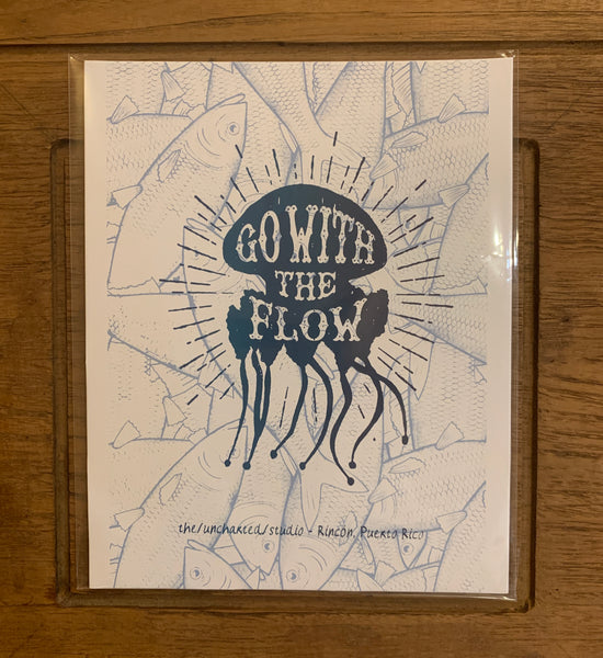 Mixed Media Go With The Flow Jellyfish Art – The Uncharted Studio
