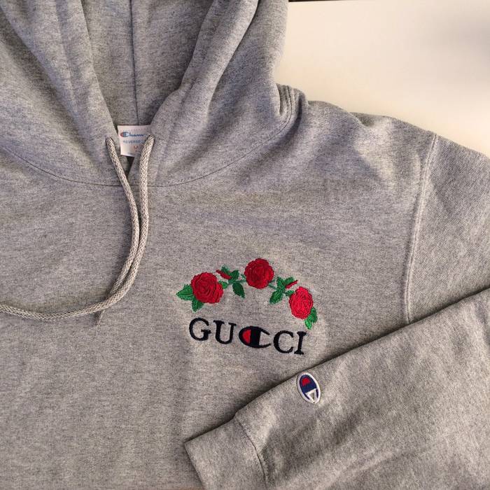 champion and gucci hoodie