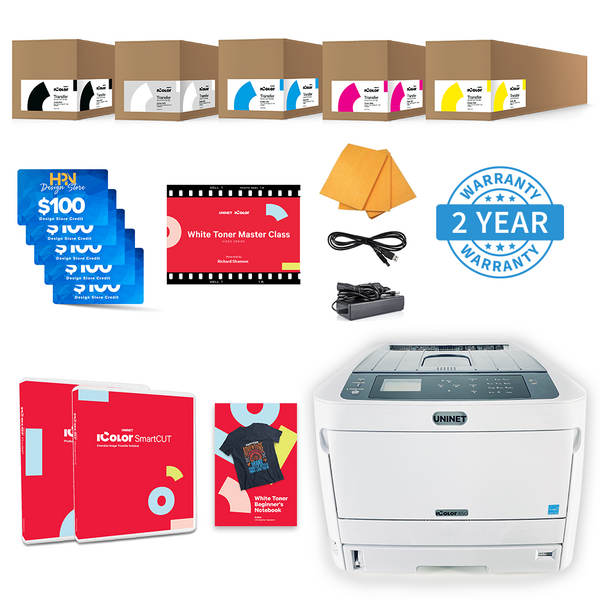 Uninet iColor 560 White Toner Transfer Printer Pro Package (Optional Heat Press) iColor 560 Pro Toner Package : Garment Printer Ink