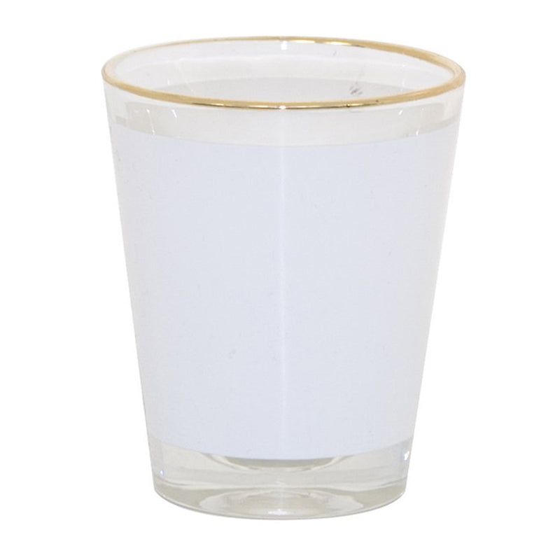 Download 1.5 oz. Sublimation Shot Glass with Gold Rim - 144 Per Case - HeatPressNation