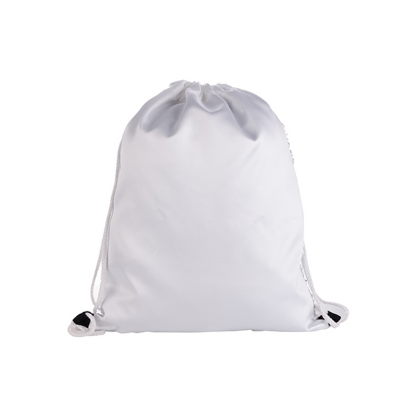 Wholesale small polyester drawstring bag, Sublimation blank, White  drawstring bag