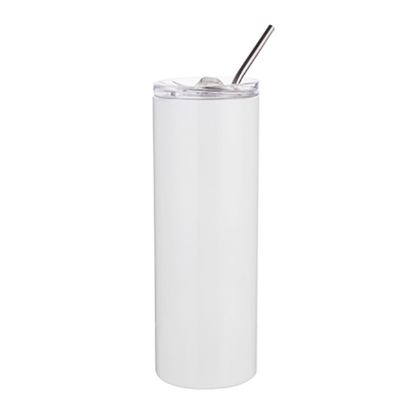 20oz Regular Sublimation Blanks White +Shrink bag tumbler with lid and straw