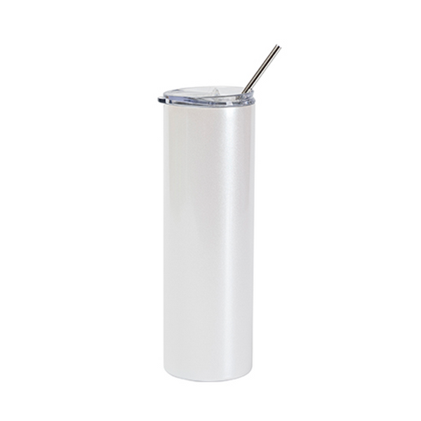 SubliCraft Sublimation 30 oz. Stainless Steel Sublimation Skinny Tumbler  with Straw - Glitter Silver