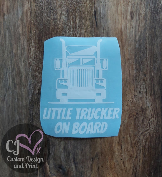 Little Trucker/Truckers On Board - Car Decal