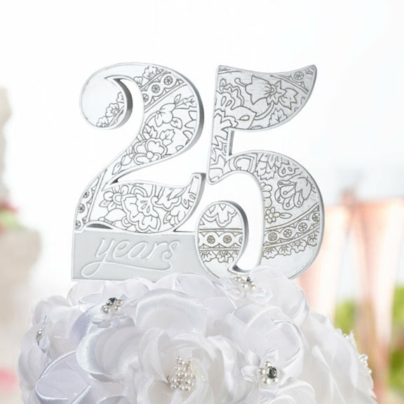 25th Anniversary Cake Pick Wedding Collectibles