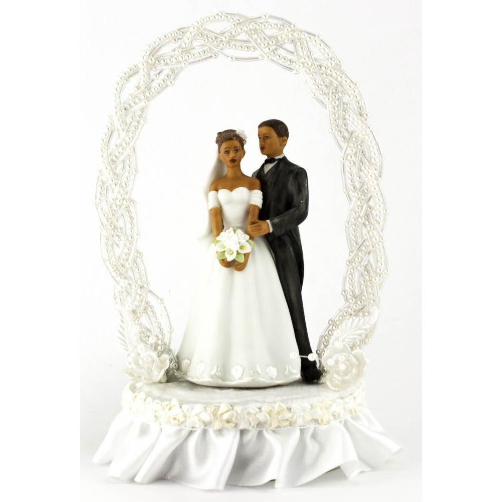 Black Pearl Elegance Arch Cake Topper Wedding Collectibles