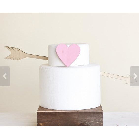 Arrow Heart Wedding Cake Topper Rustic Chic Wedding Decor