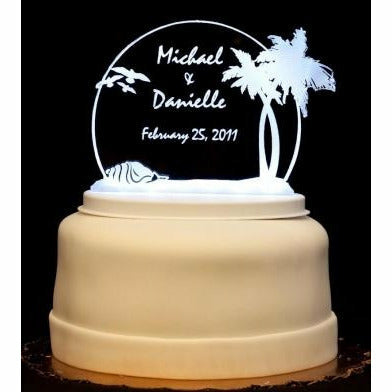 Beach Light Up Wedding Cake Topper Wedding Collectibles