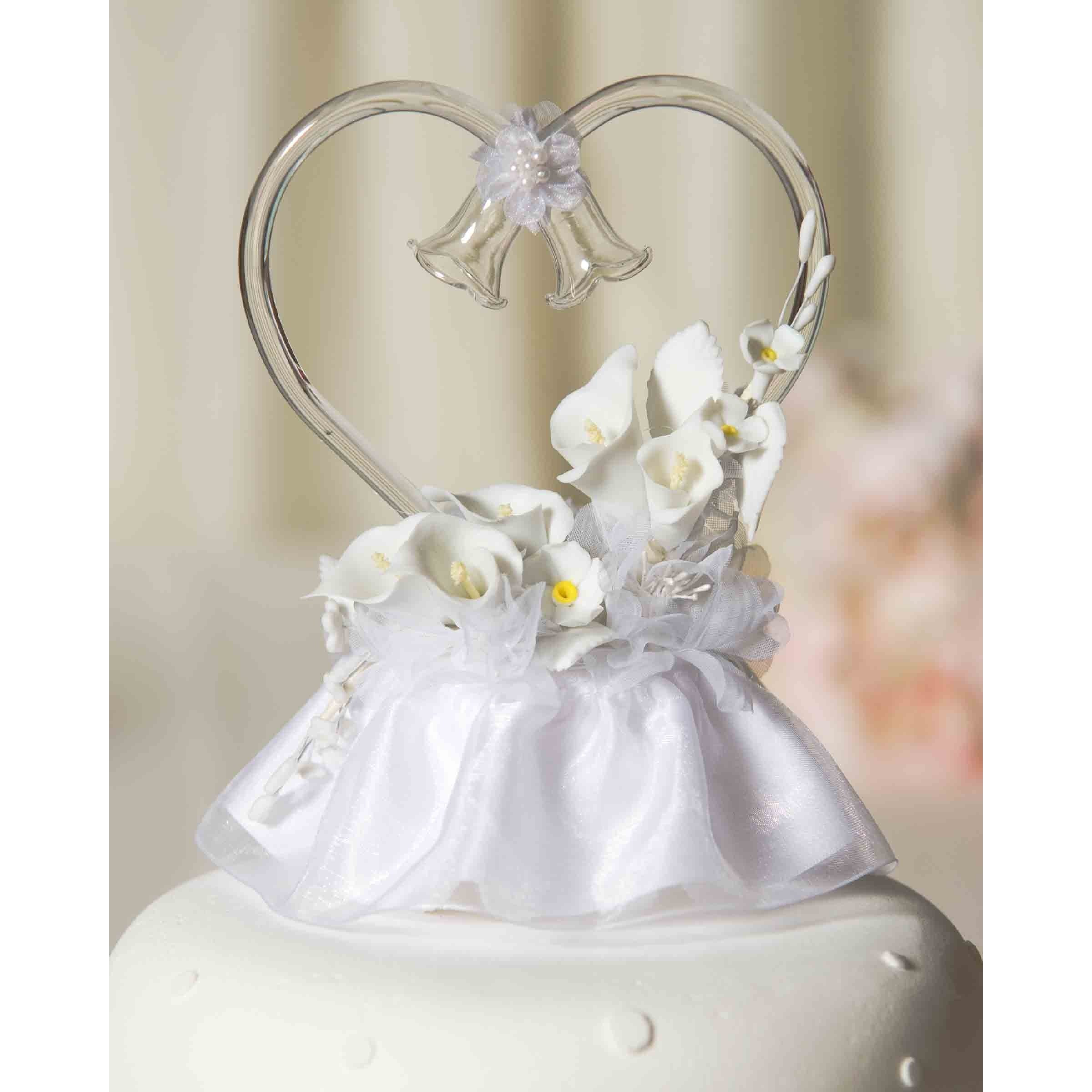 Calla Lily Spray Heart Wedding Cake Topper Wedding Collectibles