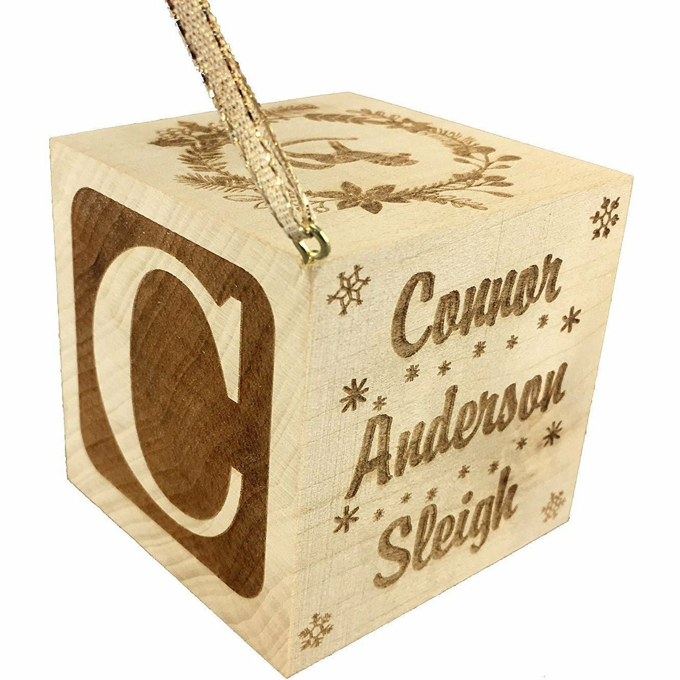 personalized baby block ornament