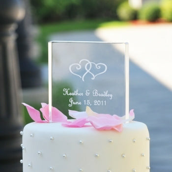 Personalized Acrylic Square Cake Topper Wedding Collectibles