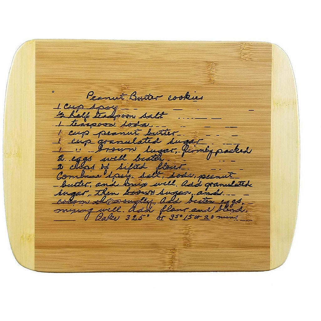 Wooden Recipe Cutting Board (Thick) Custom, Hand-Written Engraved, Serving Tray | Meat, Vegetables, Cheese | Personalized Housewarming Gift  