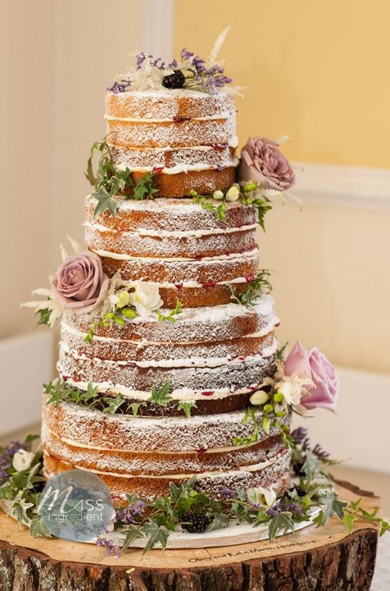 Naked Wedding Cake - set to be a huge trend for Weddings this year!