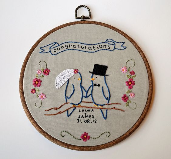 Wedding Bird Embroidery by Pixiecraft Handmade, via Flickr