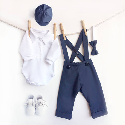 baby boy linen baptism outfit