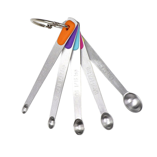 5 Mini Measuring Spoons With 1 Ring,1/64,1/32,1/16,1/8,1/4 Excellent