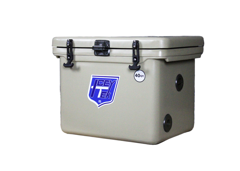 Icey-Tek 1100 Quart Rotomold Ice Chest/Cooler with Runners - White