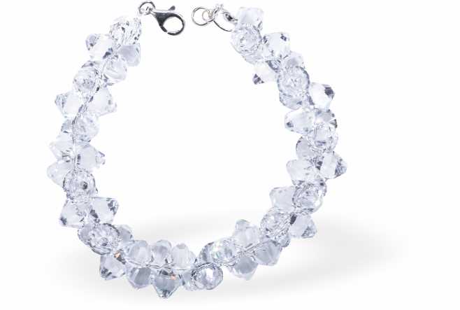 Crystal Bracelet with Sparkly Heart Shaped Austrian Crystals 