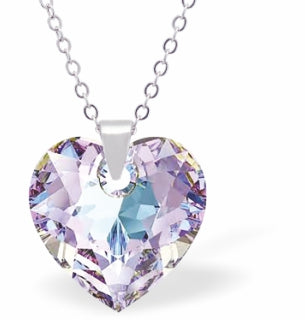 Five Interchangeable Austrian Crystals Heart Pendant Chain