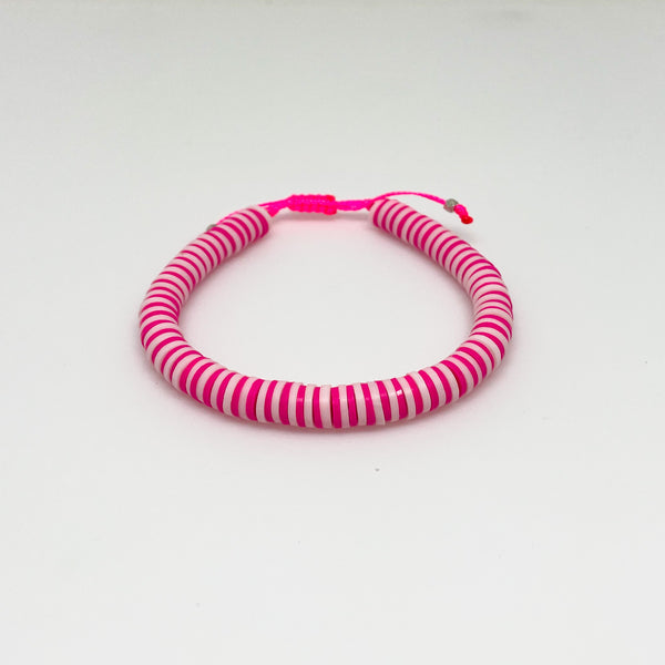 Pink and White Rubber Band Bracelets