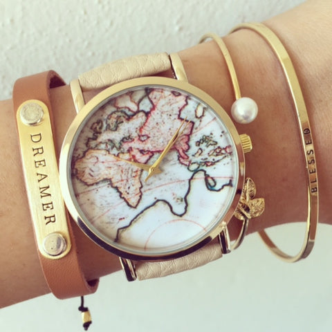 Watch With Map Of World Vintage world map watch – l u v v i 9