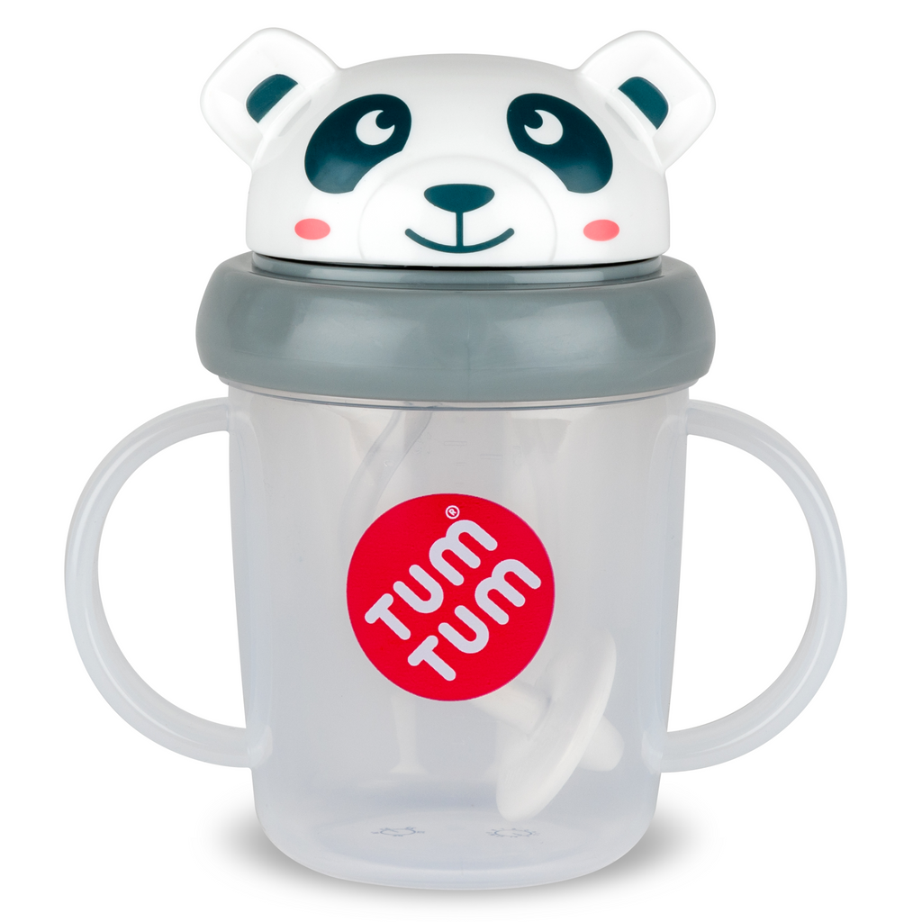 TUM TUM Tippy Up Free Flow Sippy Cup With Weighted Straw, Boris