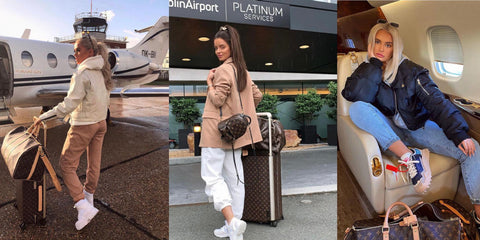 Molly-Mae Hague poses with £4k designer luggage in the airport