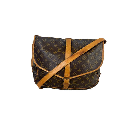 Authentic Louis Vuitton Monogram Saumur 35 Shoulder Cross Bag