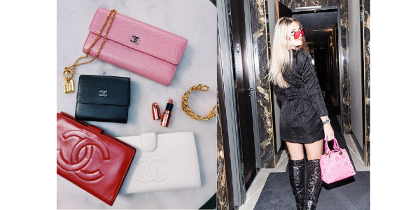 Chanel wallets and Dior Lady Dior in pink