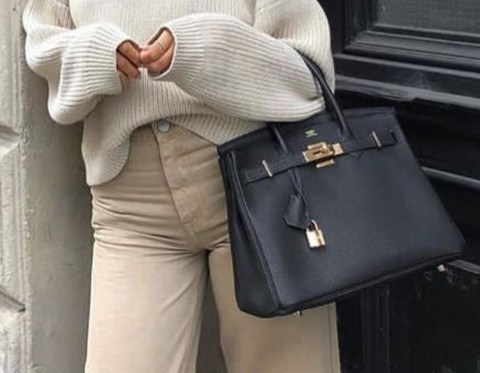 Hermès Birkin Bolsa Preta Vintag Etoile Luxury Vintage