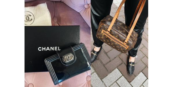 Chanel Boy wallet and Louis Vuitton Cite bag