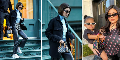 Kendall Jenner wearing Louis Vuitton Murakami Mini Speedy Bag