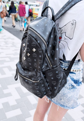 MCM Stark Studded Backpack Coated Canvas – l'Étoile de Saint Honoré