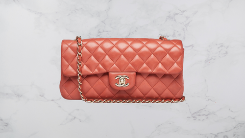 Chanel East West Bag Red Lambskin 